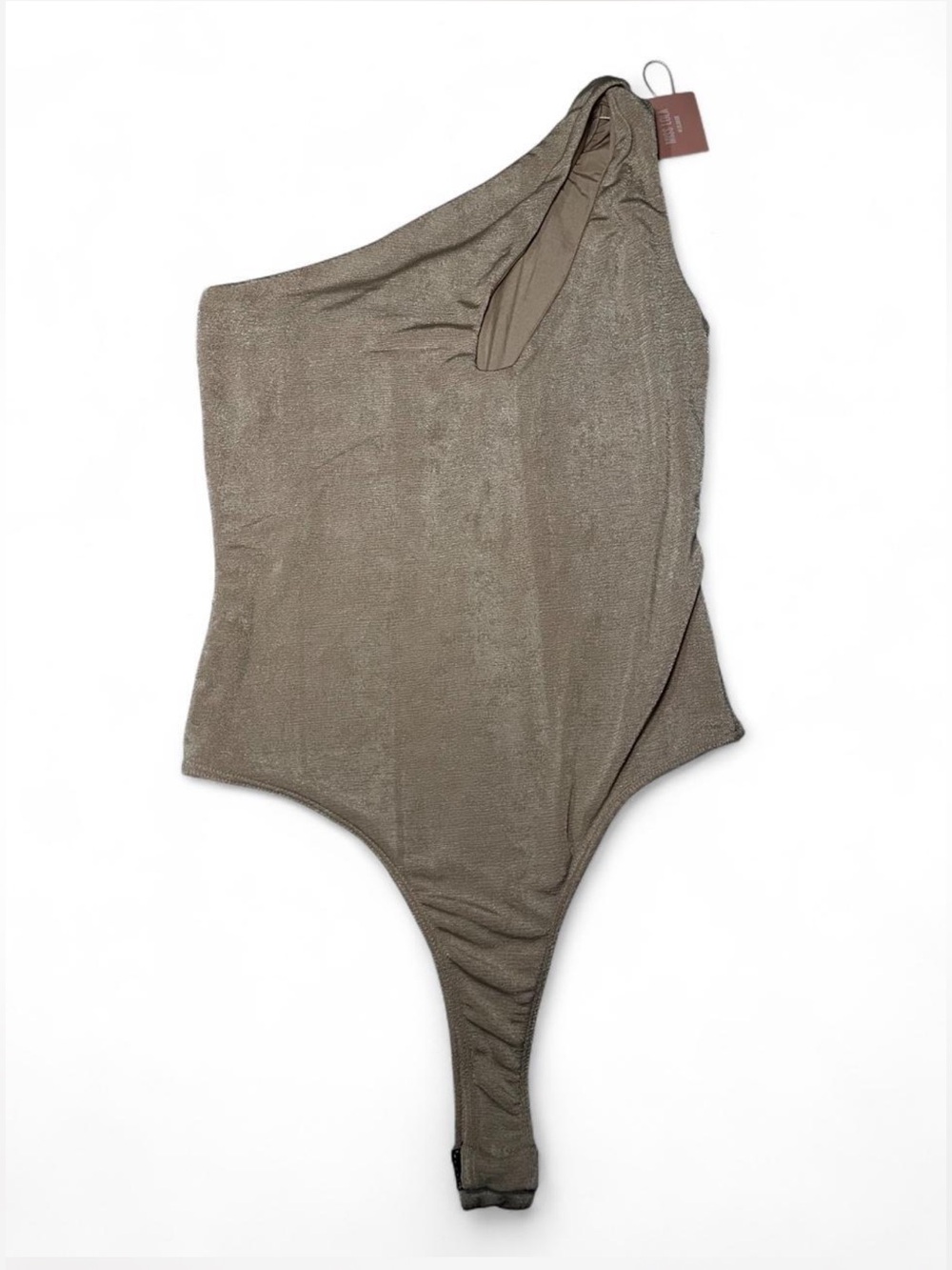 Miss Lola Tan One Shoulder Bodysuit
